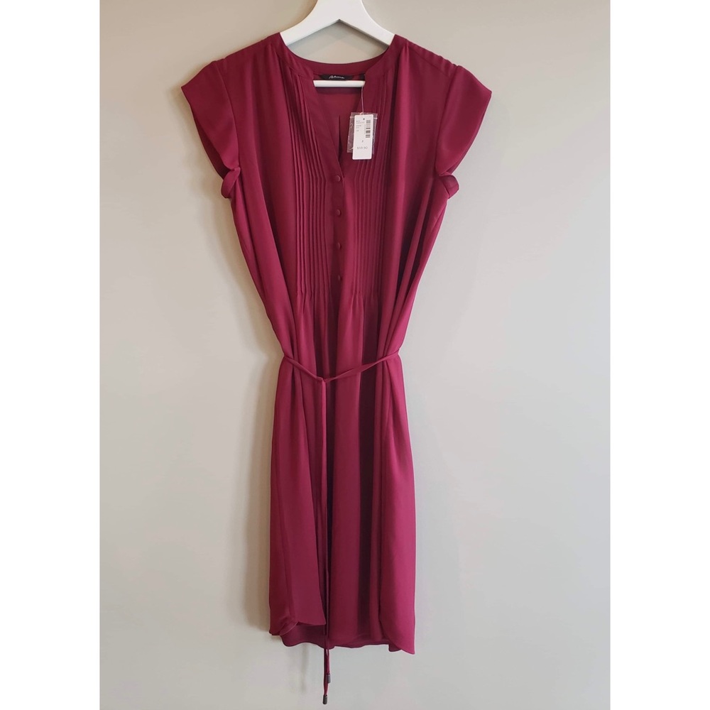 NWT Burgundy Sleeveless Shirt Dress